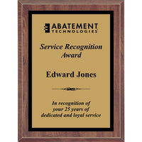 Cherry Finish Plaque Gold with Black Accent
