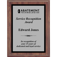 Cherry Finish Plaque Silver with Black Accent