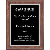 Cherry Finish Plaque Black with Silver Accent