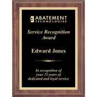 Cherry Finish Plaque Black with Gold Accent